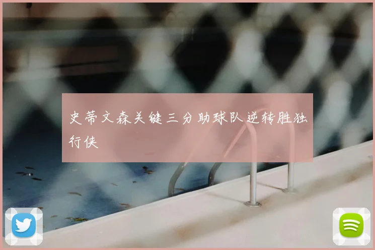 史蒂文森关键三分助球队逆转胜独行侠